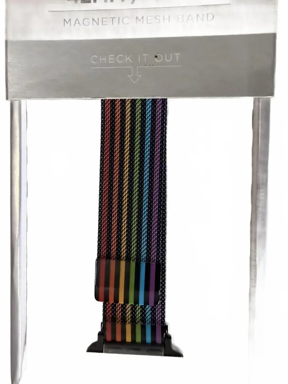 Platinum Magnetic Mesh Band for Apple Watch 42/44mm Rainbow